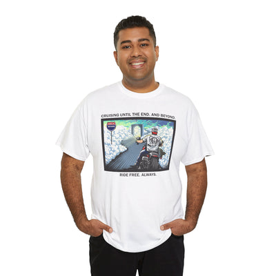 To the end.  And beyond.  Men's T-Shirt On White