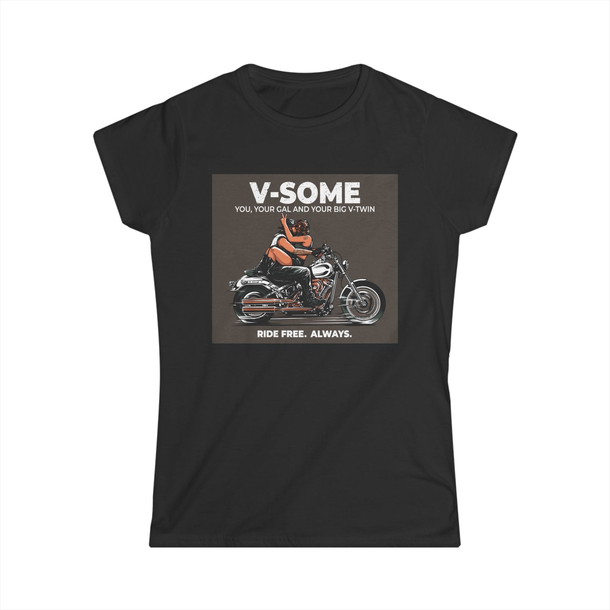 V-Some MF Women's Softstyle Tee on Black